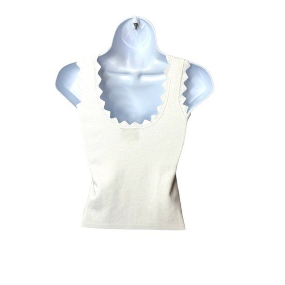 Tuckernuck | NEW White Ric Rac Compression Tank Size L - Picture 5 of 6